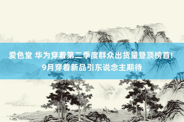 爱色堂 华为穿着第二季度群众出货量登顶榜首! 9月穿着新品引东说念主期待