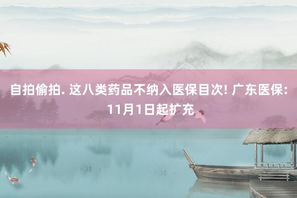 自拍偷拍. 这八类药品不纳入医保目次! 广东医保: 11月1日起扩充